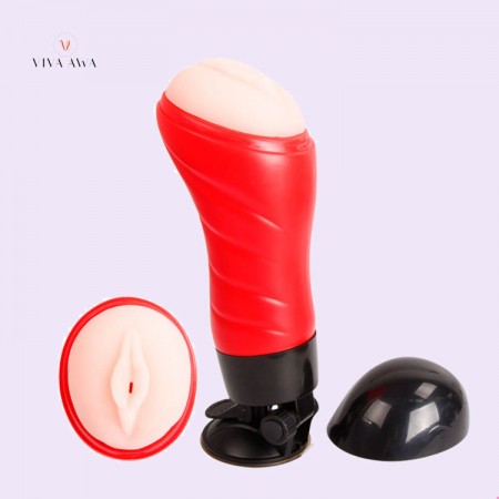 12 Speeds Vibarting Vaginal Masturbator Cup With Wall Suction Cup