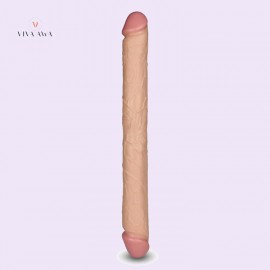 17Inch 43CM Double Ended Dildo Realistic Slim Flexible Double Dong Lesbian Sex In India