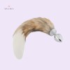 18" Brown With White Fox Tail Metal Plug India Tail Plug