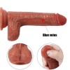 7 Inch Dual-Density Veins Texture Liquid Silicone Suction Cup Dildo with Balls