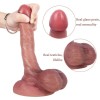 7.1 Inch Ultra Realistic Dual Density Liquid Silicone Strong Suction Cup Dildo with Balls 