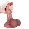 7.1 Inch Ultra Realistic Dual Density Liquid Silicone Strong Suction Cup Dildo with Balls 