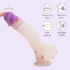 23CM Jelly Realistic Huge Dildo Penis With Curved Dick And Balls Adult Sex Toy India