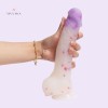 23CM Jelly Realistic Huge Dildo Penis With Curved Dick And Balls Adult Sex Toy India