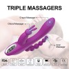 3 in 1 Rabbit Vibrator India G Spot Clitoris Stimulation Clit Anal Stimulating Rechargeable Vibrator Couples Sex Toy