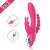 3 in 1 Rabbit Vibrator G Spot Clitoris Stimulation Clit Anal Stimulating Rechargeable