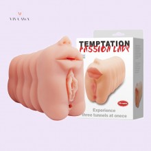 3-in-1 Pleasure Tunnels Oral Sex Pocket Pussy Realistic Vagina Male Masturbator India