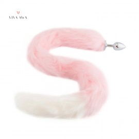 32 Inch Pink Tail Plug Metal Butt Plug India Anal Play