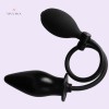 4" Inflatable Plug Silicone Anal Play Black