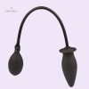 4" Inflatable Plug Silicone Anal Play Black