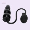 5.5" Black Inflatable Butt Plug Silicone India Anal Play
