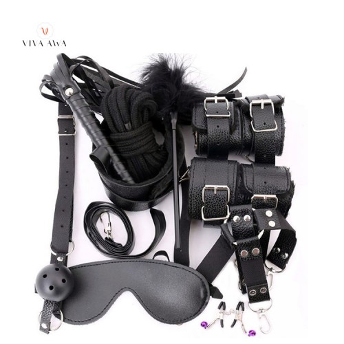 22pcs Vibrator Collar Chain Slave Ankle Handcuff Bondage Whip BDSM Sex Toy  on OnBuy
