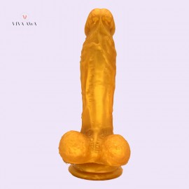 7.3" Golden Dildo With Suction Cup Artificial Penis Adult Sex Toys India