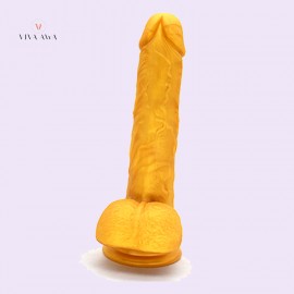 7.5" Golden Dildo With Suction Cup Artificial Penis Adult Sex Toys India