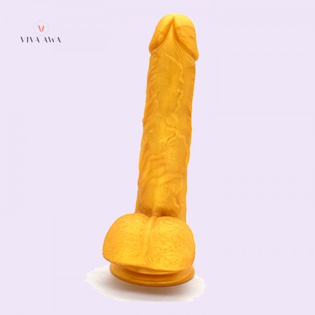 7.5" Golden Dildo With Suction Cup Artificial Penis Adult Sex Toys India