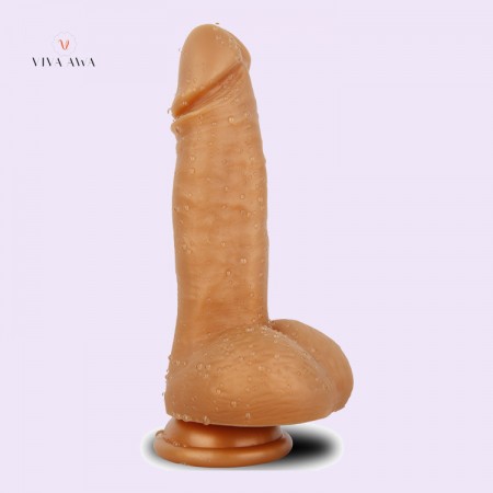 8.2 Inch 21CM Golden Realistic Dildo Penis Cock Online India Sex Toy