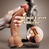 8.3Inch 21CM Realistic Brown Penis Cock Flexible Dildo Dual-Layer Liquid Silicone Buy Dildo Online India