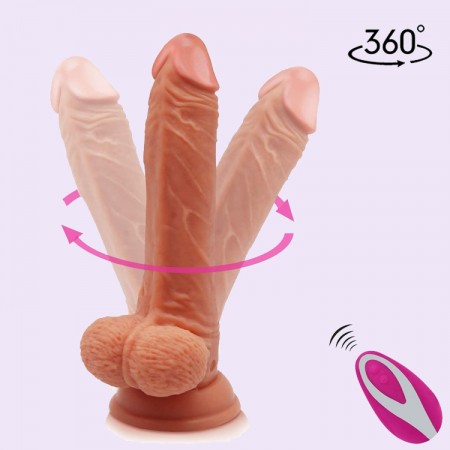 8.3Inch 21CM Vibrating Dildo 360° Rotation 10 Powerful Vibrations Realistic Penis Remote Control Adult Toys India