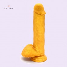 8.5" Golden Dildo With Suction Cup Artificial Penis Adult Sex Toys India