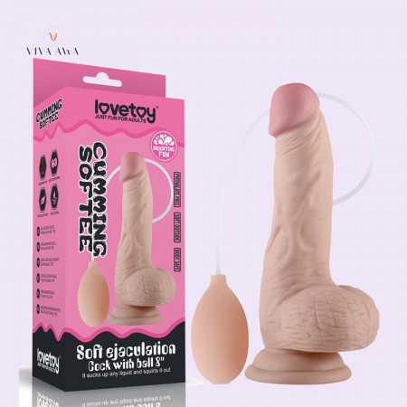8 Inch 20CM Soft Ejaculation Realistic Dildo India Penis Cock With Ball Sex Toys Online