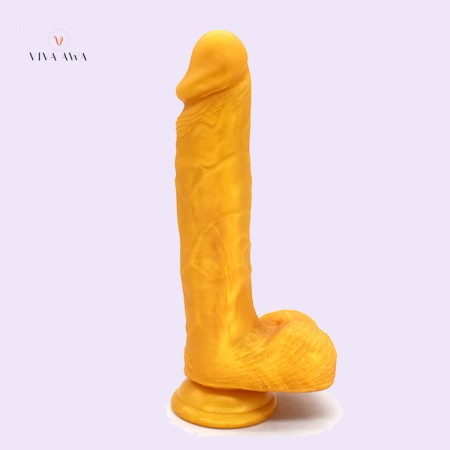 9.3" Golden Dildo With Suction Cup Artificial Penis Adult Sex Toys India