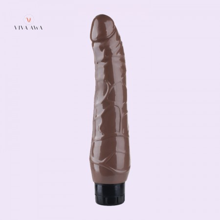 9.6Inch 24.5CM Dildo Vibrator In India Flesh/Brown