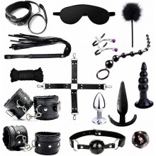 15 Pcs BDSM Sex Toys Bondage Restraints Kits Fetish Bed Restraints BDSM Tools for Beginners