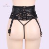 Black Stretchy Lace Garter Belt Panties Set Indian Sexy Lingerie