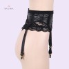 Black Stretchy Lace Garter Belt Panties Set Indian Sexy Lingerie