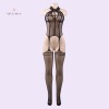 Bodystocking Lace Collared Black Fishnet Indian Sexy Lingerie