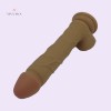 7.87Inch 20CM Brown Realistic Dildo Dual-Layer Liquid Silicone Penis Cock Buy Dildo Online India