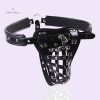 Chastity Belt Lock Cage Black G-String Underwear Briefs Bulge Pouch With Lock Cage