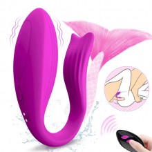 Couple Vibrator India Mermaid Shape G Spot Clitoral Vibrator  Remote 12 Vibrations Waterproof Rechargeable Sex Toys