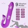 Dildo Tongue Vibrator India G-Spot Vibrator 3 Rotating 9 Vibrating Modes Clitoris Stimulator Women Couple Sex Toy