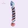 Double Ended Headed Glass Dildo Crystal Fake Penis Colorful Anal Butt Plug Adult Product