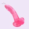 Jelly Dildo Dong Cock with Balls & Suction Cup Sexy Toy Female