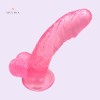 Jelly Dildo Dong Cock with Balls & Suction Cup Sexy Toy Female