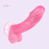 Jelly Dildo Dong Cock with Balls & Suction Cup Sexy Toy Female