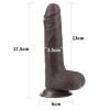 7'' Sliding Skin Dual Layer Dark Brown Dildo India