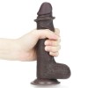 7'' Sliding Skin Dual Layer Dark Brown Dildo India