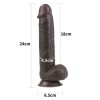 9.5'' Sliding Skin Dual Layer Dark Brown Dildo India