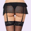 Lace Mini Skirt Garter Belt Set With G-String Suspender Thigh Garter