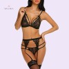 Lace Teddy Strap Babydoll Bodysuit With Garter Belts Indian Sexy Lingerie