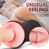 Male Masturbator Cup 2 in 1 Pocket Pussy 3D Realistic Vagina Oral India Adult Sex Toy for Man