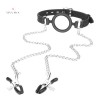 O-Ring Gag With Nipple Clamps Open Mouth Ring Gag BDSM Sex Play