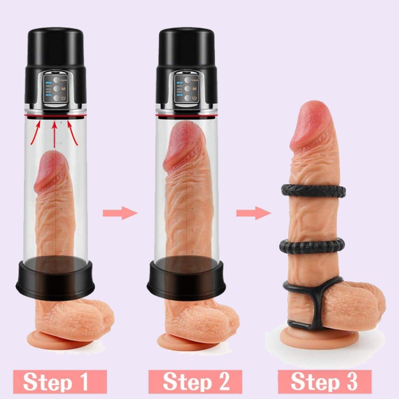 Penis Pump With 4 Suction Intensities India Electronic Male Enhancement Rechargeable Automatic Stronger Bigger Erections