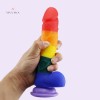 8.7Inch 22CM Rainbow Dildo Silicone Realistic Jumbo Dildo Lesbian Sex Toy India