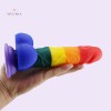 8.7Inch 22CM Rainbow Dildo Silicone Realistic Jumbo Dildo Lesbian Sex Toy India