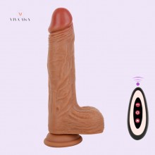 8.5 Inch 22CM Realistic Dildo Vibrator Heating Wireless Vibrating Dildo Penis Cock Online India Sex Toy
