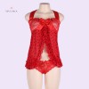 Red Heart Pattern Lace Cup Halter Babydoll Dress Online Lingerie Shopping India